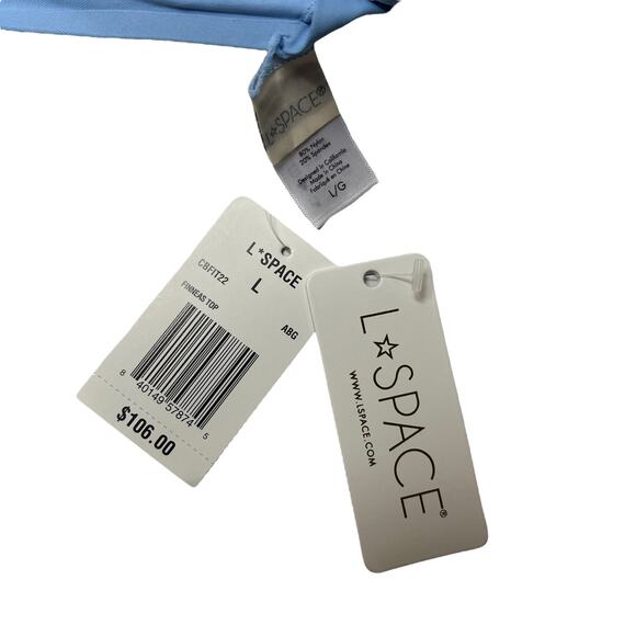 L*SPACE Finneas Bikini Top Aura Bubble Gum Triangle Layered Look Large NEW - Picture 8 of 9